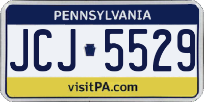 PA license plate JCJ5529