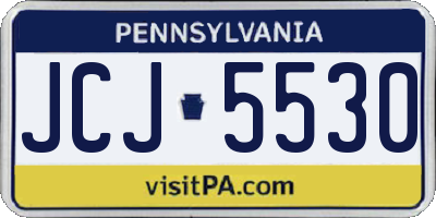 PA license plate JCJ5530