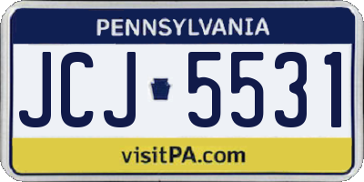 PA license plate JCJ5531