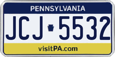 PA license plate JCJ5532