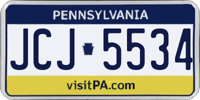 PA license plate JCJ5534
