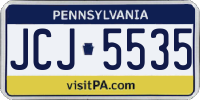 PA license plate JCJ5535