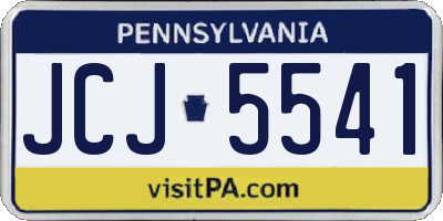 PA license plate JCJ5541