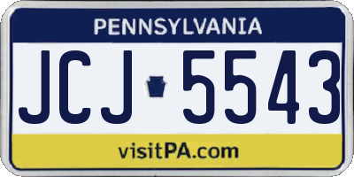 PA license plate JCJ5543