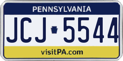 PA license plate JCJ5544