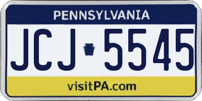 PA license plate JCJ5545