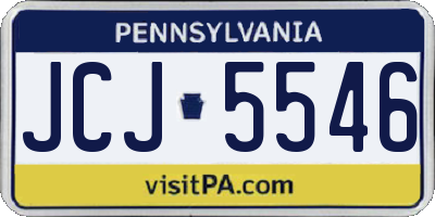 PA license plate JCJ5546