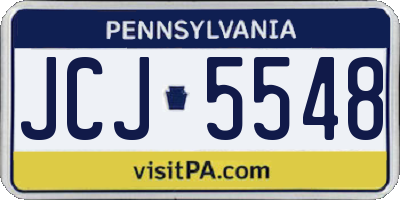 PA license plate JCJ5548