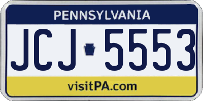 PA license plate JCJ5553