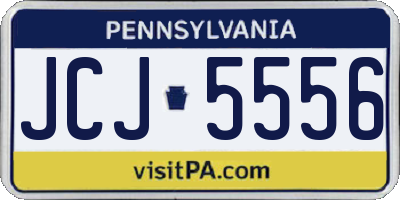 PA license plate JCJ5556