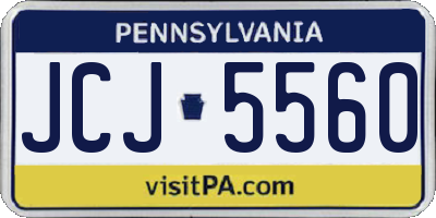 PA license plate JCJ5560