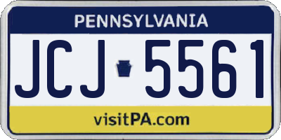PA license plate JCJ5561