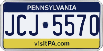 PA license plate JCJ5570