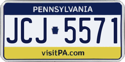 PA license plate JCJ5571