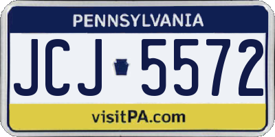 PA license plate JCJ5572