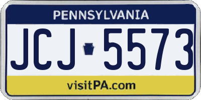 PA license plate JCJ5573