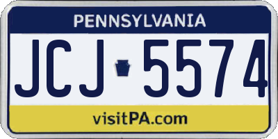 PA license plate JCJ5574
