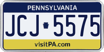 PA license plate JCJ5575