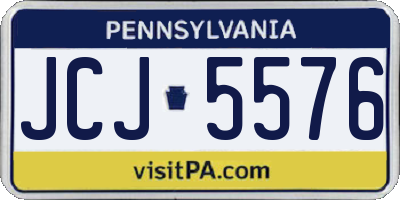 PA license plate JCJ5576
