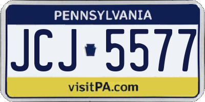 PA license plate JCJ5577