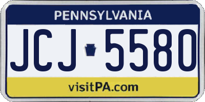 PA license plate JCJ5580