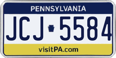 PA license plate JCJ5584