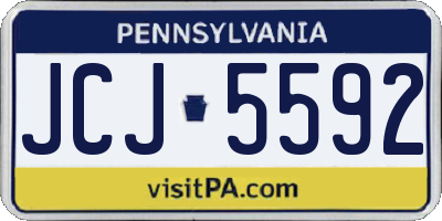 PA license plate JCJ5592