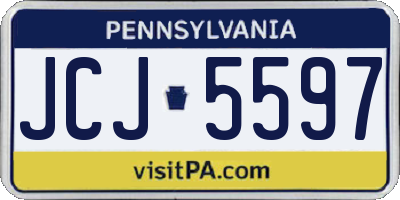 PA license plate JCJ5597