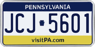 PA license plate JCJ5601