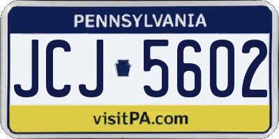 PA license plate JCJ5602