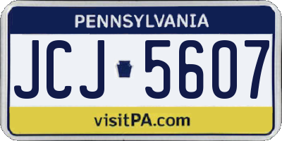 PA license plate JCJ5607