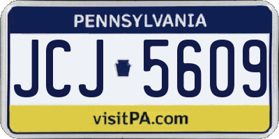 PA license plate JCJ5609