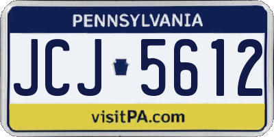 PA license plate JCJ5612