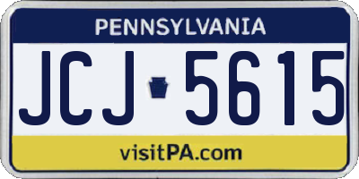 PA license plate JCJ5615