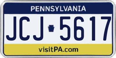 PA license plate JCJ5617