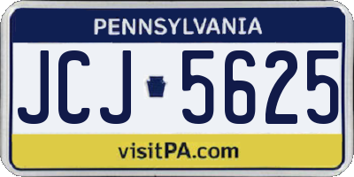 PA license plate JCJ5625