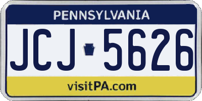 PA license plate JCJ5626