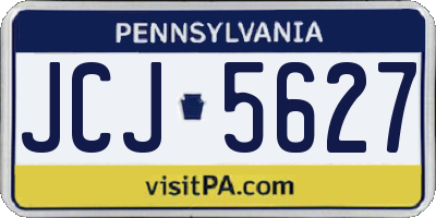 PA license plate JCJ5627