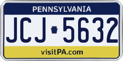 PA license plate JCJ5632
