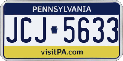 PA license plate JCJ5633