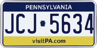 PA license plate JCJ5634