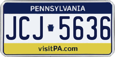 PA license plate JCJ5636