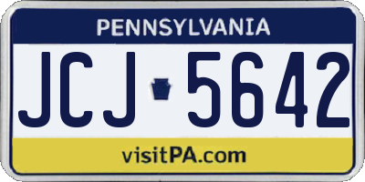 PA license plate JCJ5642