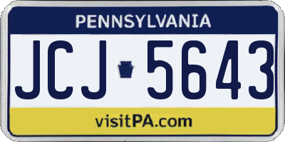 PA license plate JCJ5643
