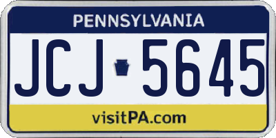 PA license plate JCJ5645
