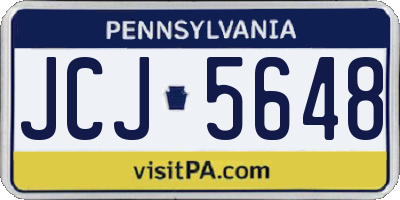 PA license plate JCJ5648