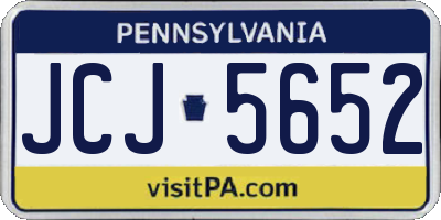 PA license plate JCJ5652
