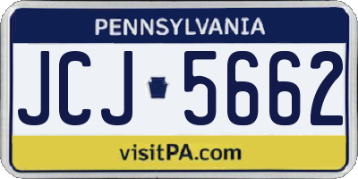 PA license plate JCJ5662