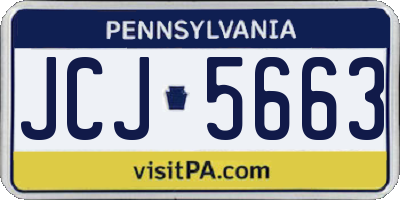 PA license plate JCJ5663