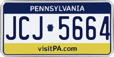 PA license plate JCJ5664